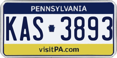 PA license plate KAS3893