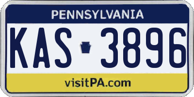 PA license plate KAS3896