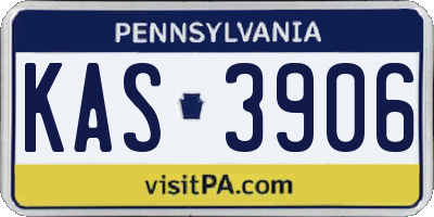 PA license plate KAS3906