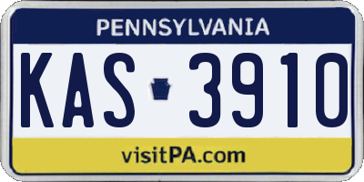 PA license plate KAS3910