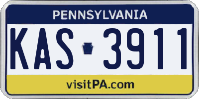 PA license plate KAS3911