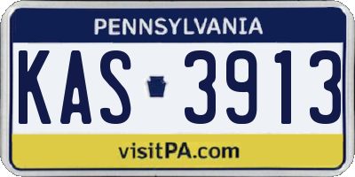 PA license plate KAS3913