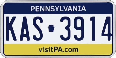 PA license plate KAS3914