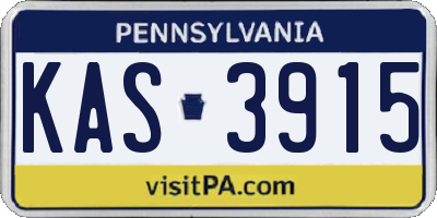 PA license plate KAS3915