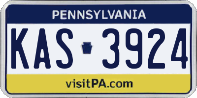 PA license plate KAS3924