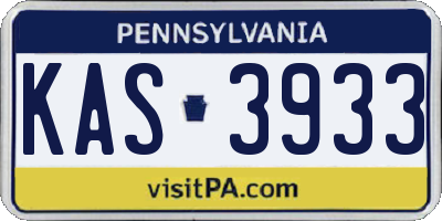PA license plate KAS3933