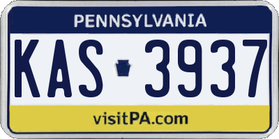 PA license plate KAS3937