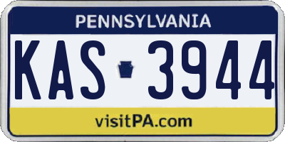 PA license plate KAS3944