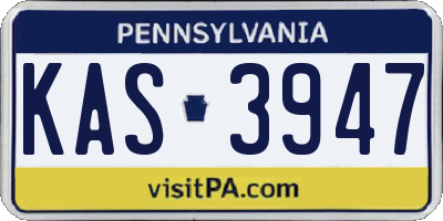 PA license plate KAS3947