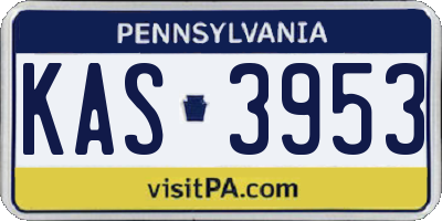 PA license plate KAS3953