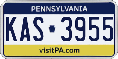 PA license plate KAS3955
