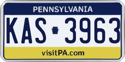 PA license plate KAS3963
