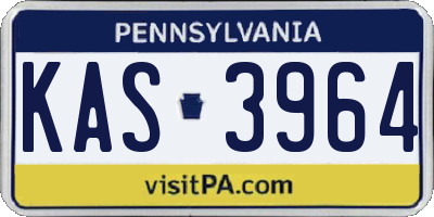 PA license plate KAS3964
