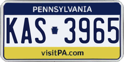 PA license plate KAS3965