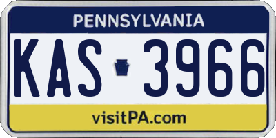 PA license plate KAS3966