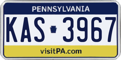 PA license plate KAS3967