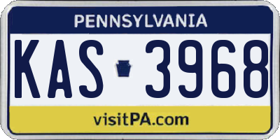 PA license plate KAS3968