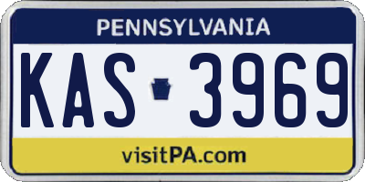 PA license plate KAS3969