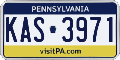 PA license plate KAS3971