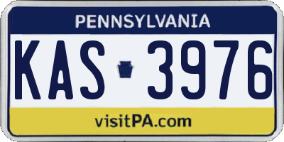PA license plate KAS3976