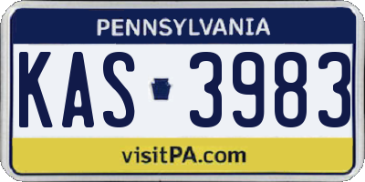 PA license plate KAS3983