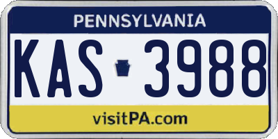 PA license plate KAS3988