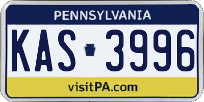 PA license plate KAS3996