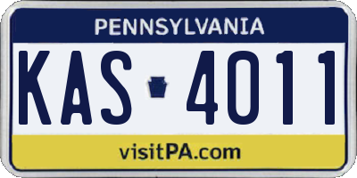PA license plate KAS4011
