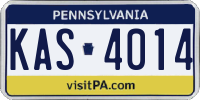 PA license plate KAS4014