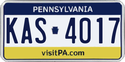 PA license plate KAS4017