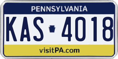 PA license plate KAS4018