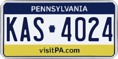PA license plate KAS4024