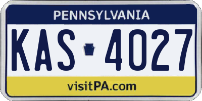 PA license plate KAS4027