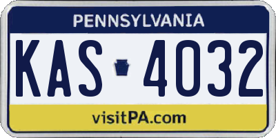 PA license plate KAS4032