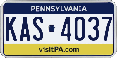 PA license plate KAS4037
