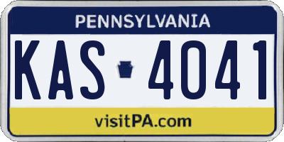 PA license plate KAS4041