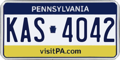 PA license plate KAS4042