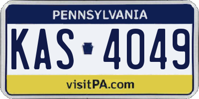 PA license plate KAS4049