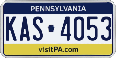 PA license plate KAS4053