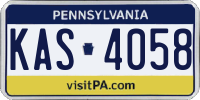 PA license plate KAS4058