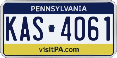 PA license plate KAS4061