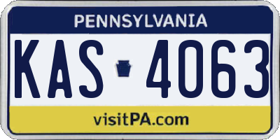 PA license plate KAS4063