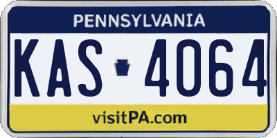 PA license plate KAS4064