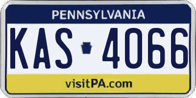 PA license plate KAS4066