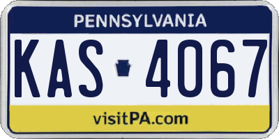 PA license plate KAS4067