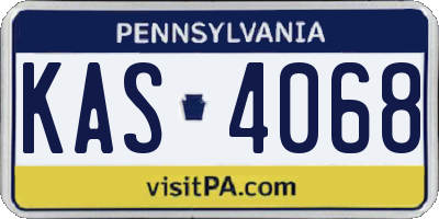 PA license plate KAS4068