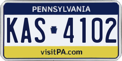 PA license plate KAS4102