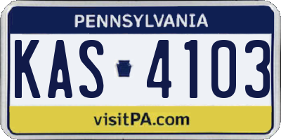 PA license plate KAS4103