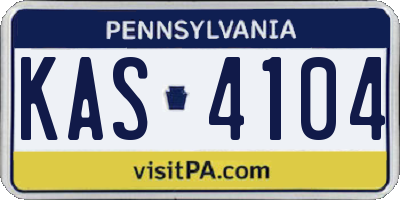PA license plate KAS4104