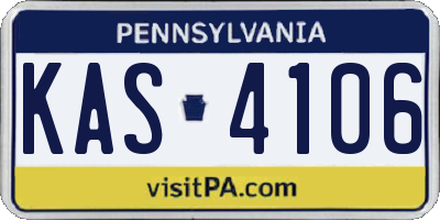 PA license plate KAS4106